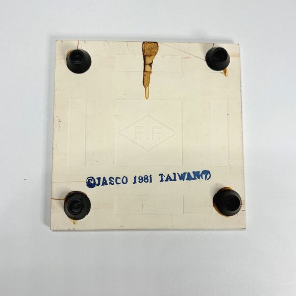 Vintage Christmas Tile Trivet Jasco 1981 Angel Praying Holiday Hot Pad Taiwan - Picture 2 of 3